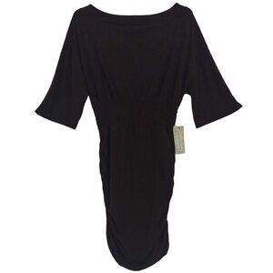 Derek Heart Womens Brown 3/4 Sleeve Ruched Dress Medium, NWT